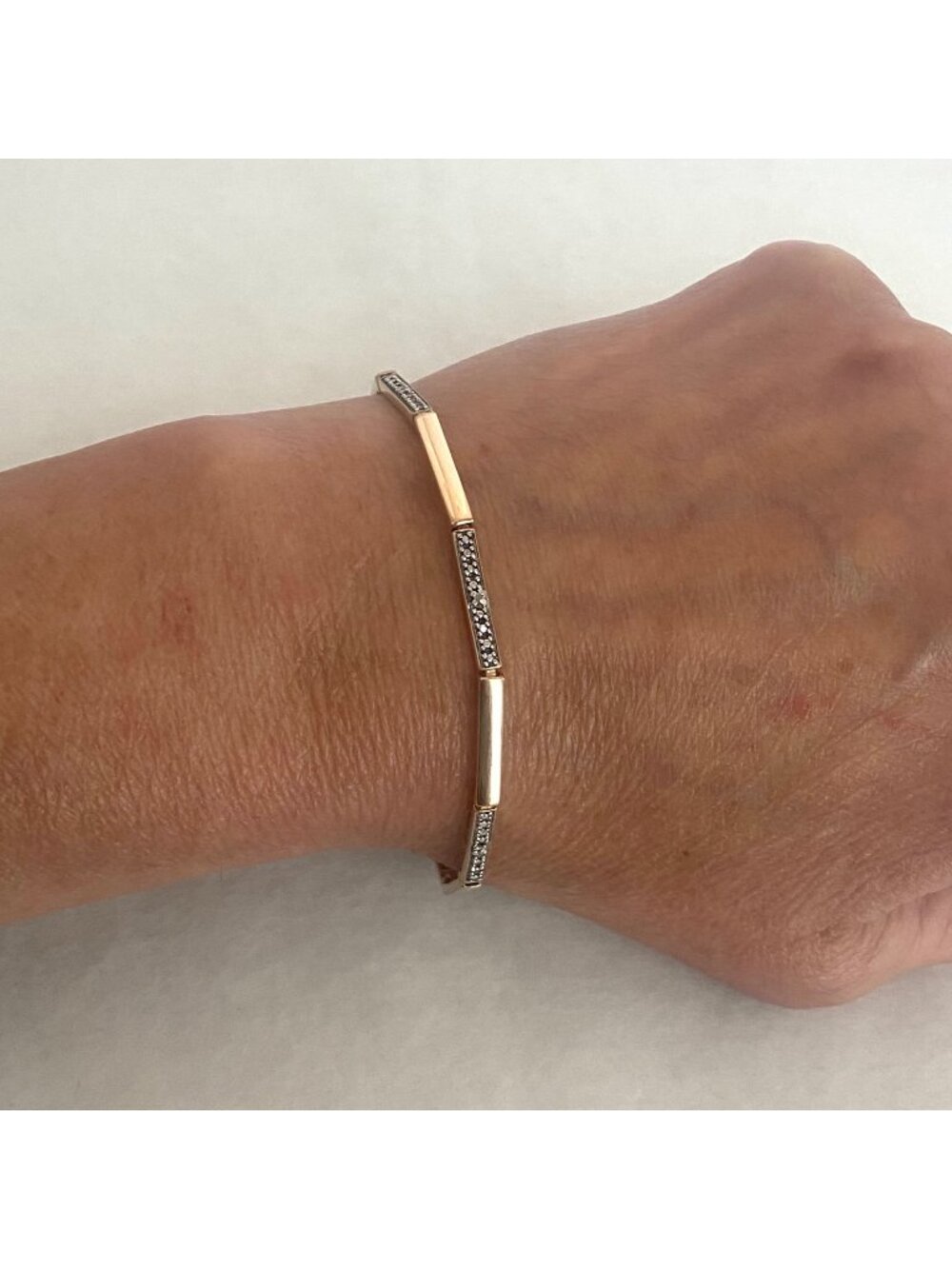 Ross-Simons Gold Vermeil Sterling Silver 925 Dainty Panel Bracelet 7"